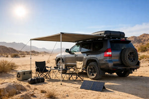 Vehicle Awning Setup for Hot Desert Camping