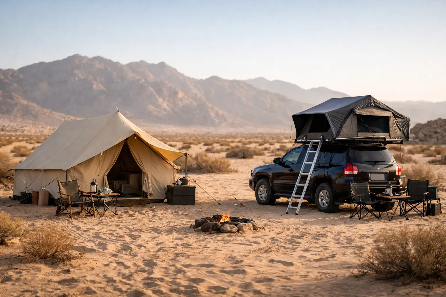 Canvas Tent vs Rooftop Tent: Desert Camp Setup