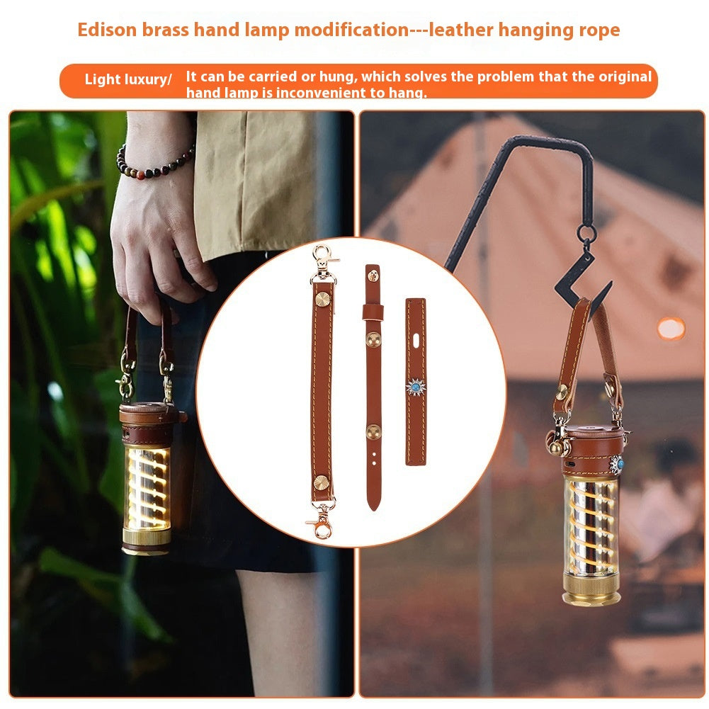 Leather Hanging Rope Camping Lantern Set by Arizona Desert Gear