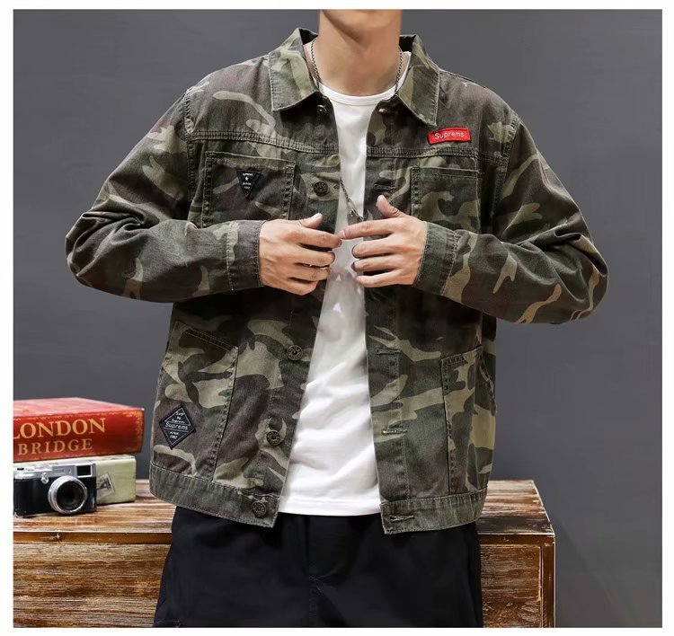 Men's Fashion Camouflage Polo Collar Jacket by Arizona Desert Gear