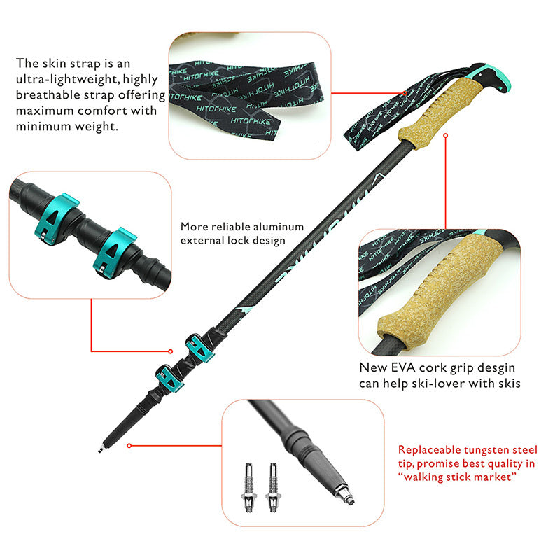 Straight Handle External Lock Trekking Pole Sports Travel by Arizona Desert Gear