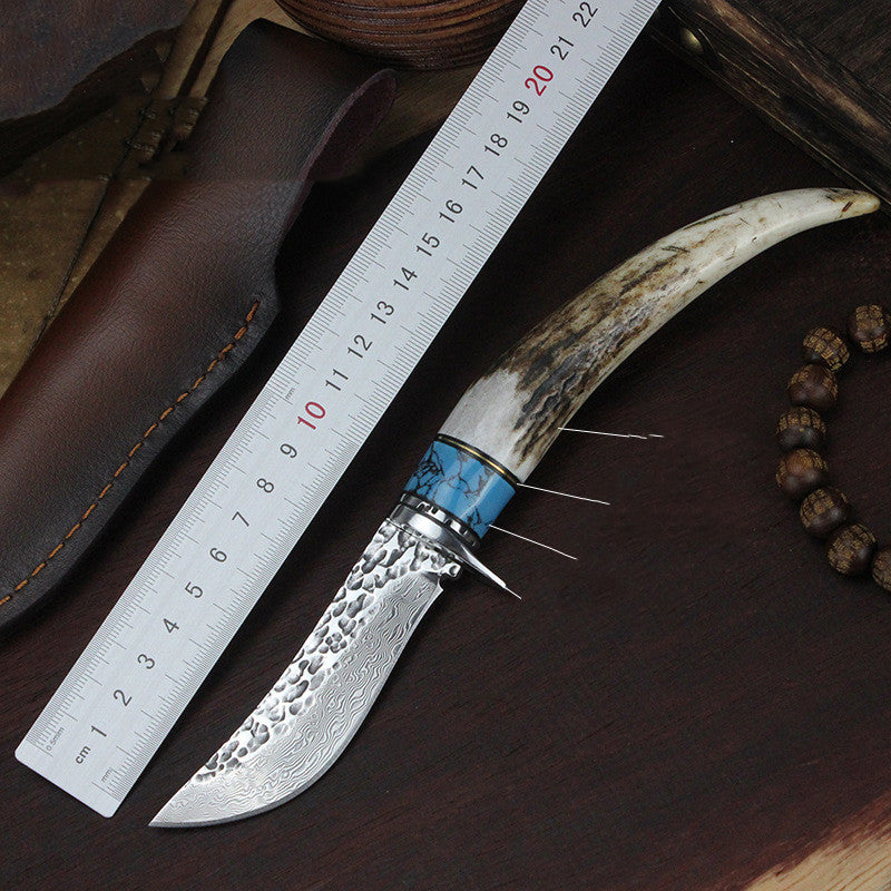 Outdoor Damascus Forged Hunting Knife With Non-slip Handle by Arizona Desert Gear