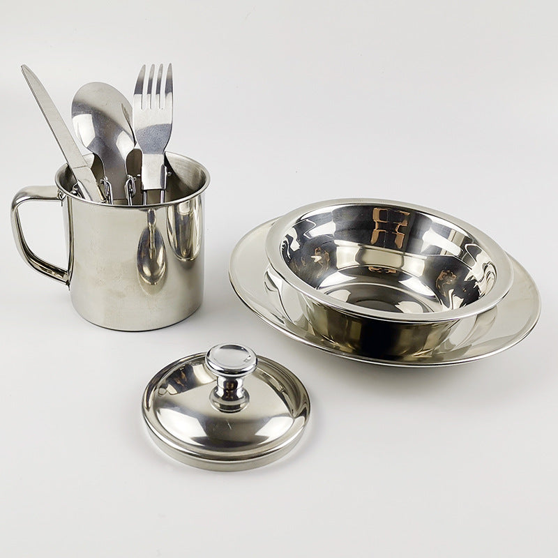 Outdoor Camping Stainless Steel Cookware Tableware Cup Set by Arizona Desert Gear