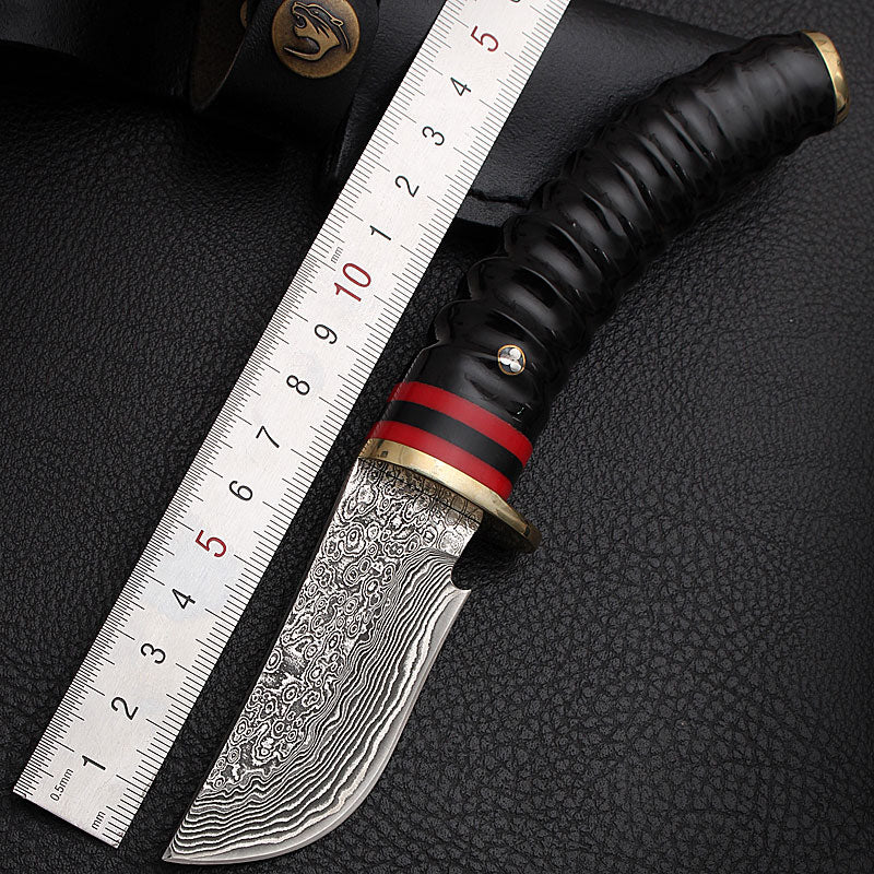 Damascus Steel Fixed Hunting Knife Antler Handle Tactical Knife by Arizona Desert Gear