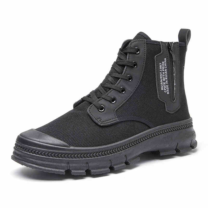 Men High Top Side Zipper Hiking Work Boots Thickened Shoes by Arizona Desert Gear