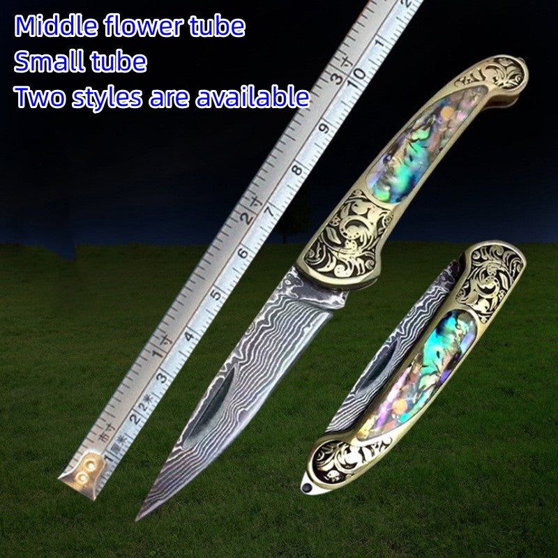 Camping Hunting Folding Survival Combat Knife Natural Shell by Arizona Desert Gear