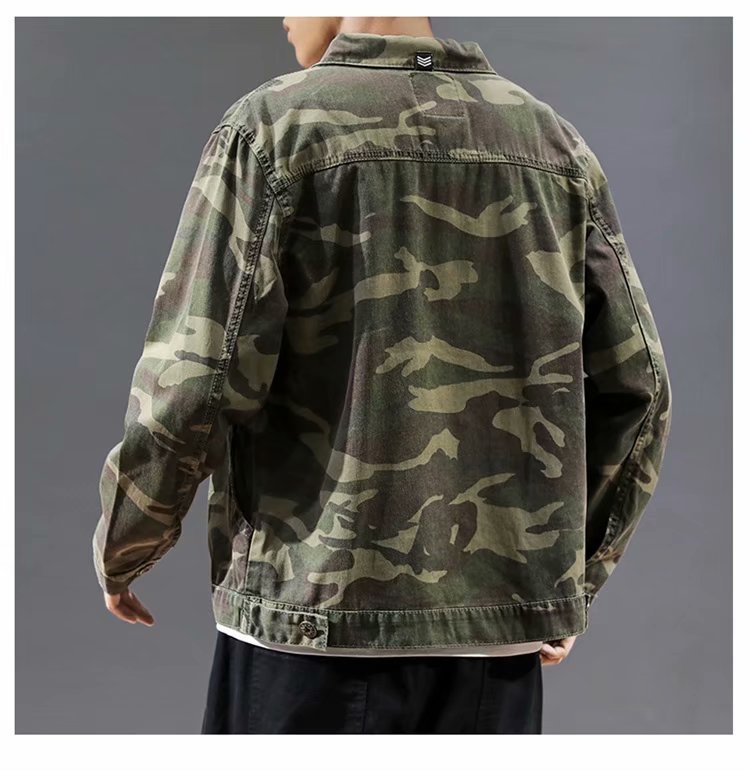 Men's Fashion Camouflage Polo Collar Jacket by Arizona Desert Gear