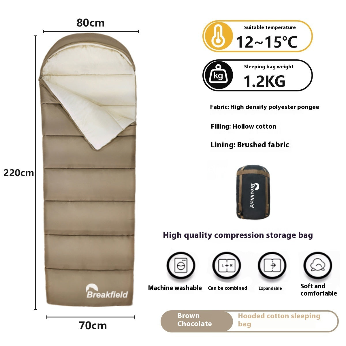 Waterproof Cotton Four Seasons Camping Sleeping Bag by Arizona Desert Gear