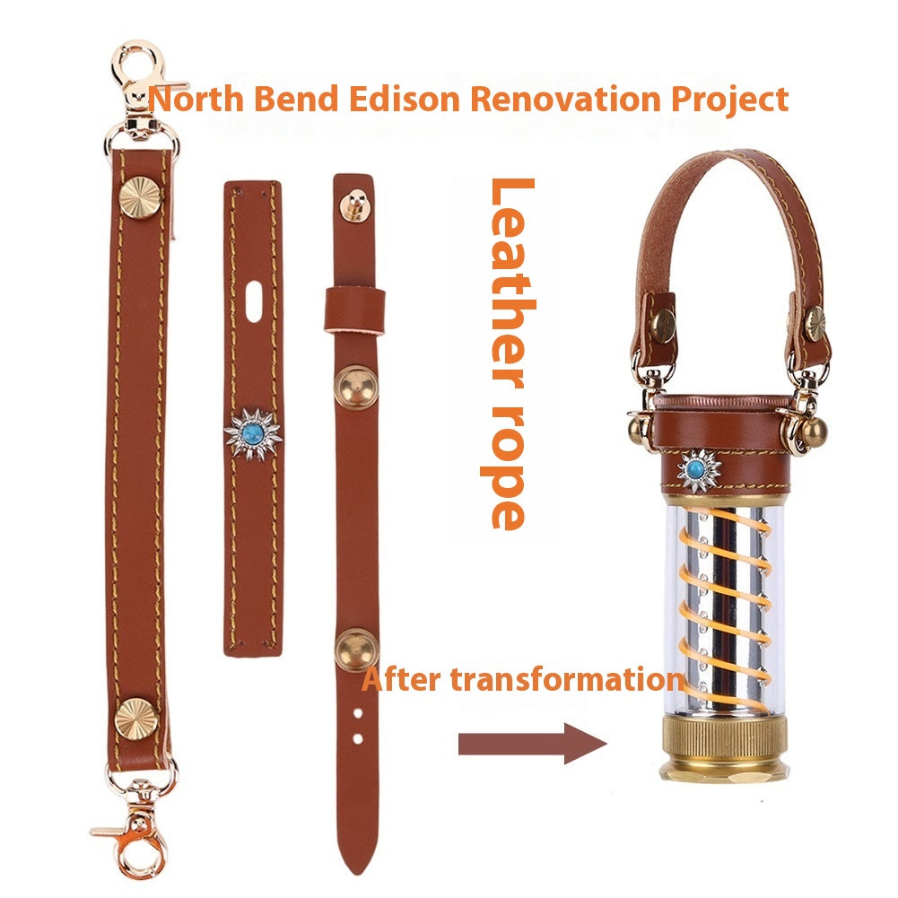 Leather Hanging Rope Camping Lantern Set by Arizona Desert Gear