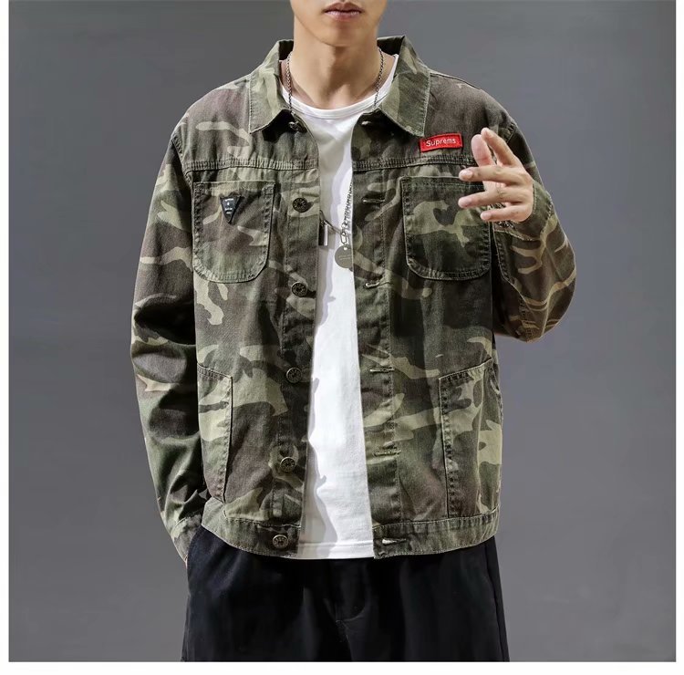 Men's Fashion Camouflage Polo Collar Jacket by Arizona Desert Gear