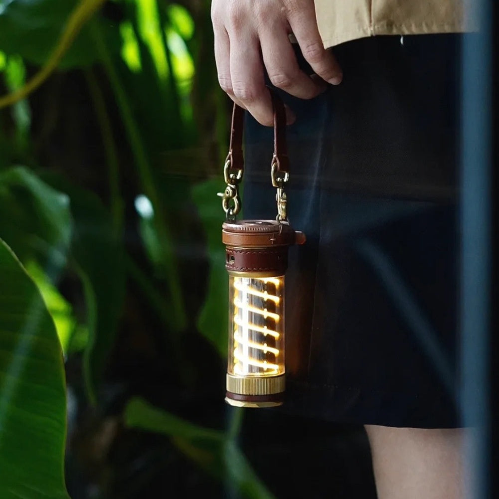 Leather Hanging Rope Camping Lantern Set by Arizona Desert Gear