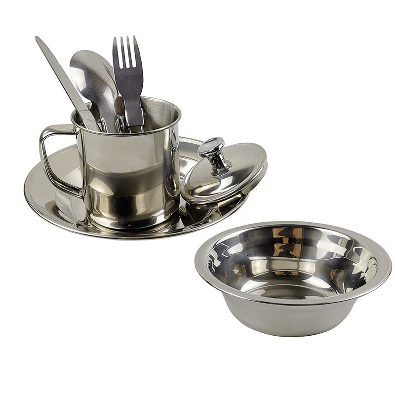 Outdoor Camping Stainless Steel Cookware Tableware Cup Set by Arizona Desert Gear