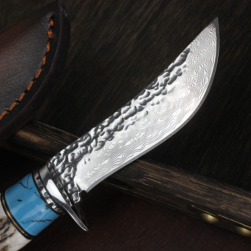 Outdoor Damascus Forged Hunting Knife With Non-slip Handle by Arizona Desert Gear