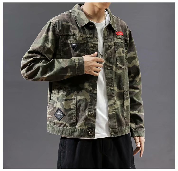 Men's Fashion Camouflage Polo Collar Jacket by Arizona Desert Gear
