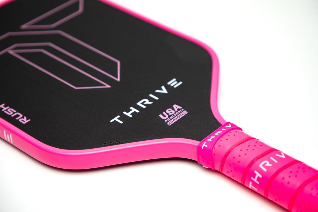 RUSH 13 SINGLES (PINK) Includes custom weight card, paddle cover, paddle eraser, and lead weights. by Thrive Pickleball