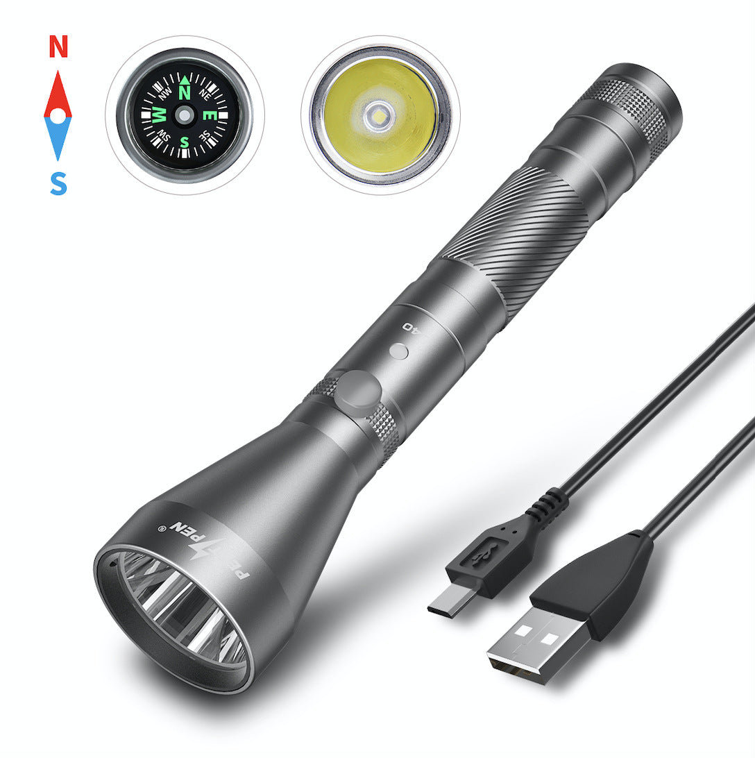 Rechargeable Waterproof Long Range Camping Compass Flashlight by Arizona Desert Gear