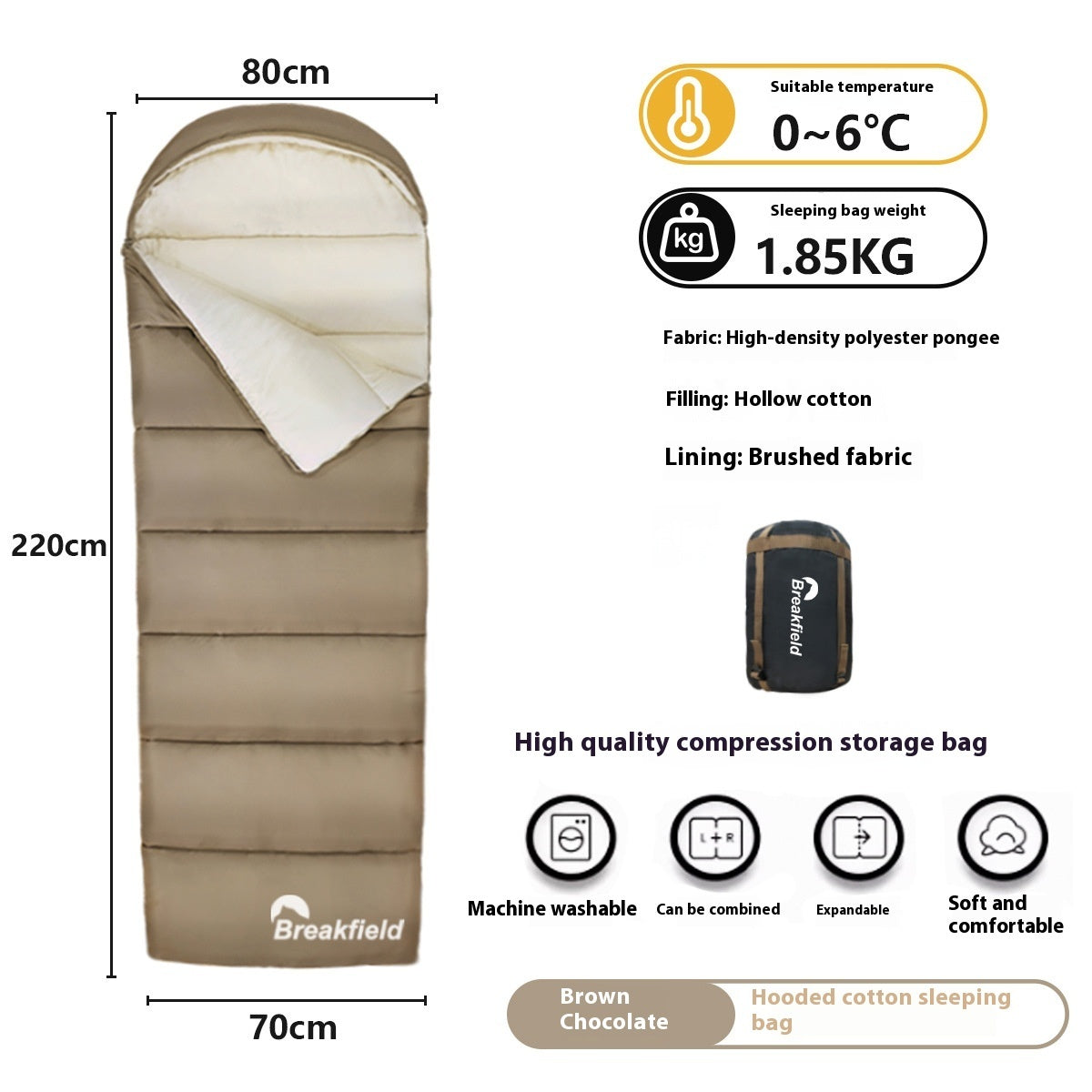 Waterproof Cotton Four Seasons Camping Sleeping Bag by Arizona Desert Gear