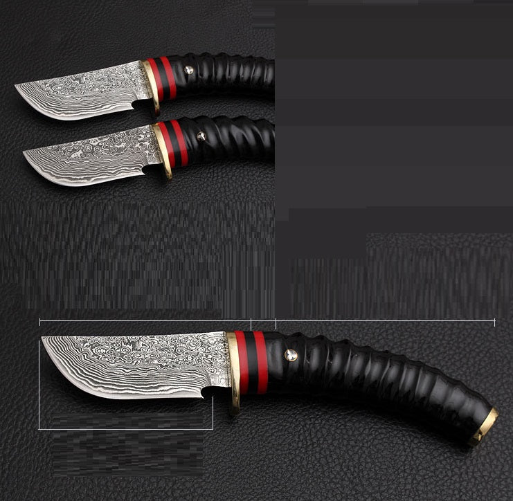 Damascus Steel Fixed Hunting Knife Antler Handle Tactical Knife by Arizona Desert Gear
