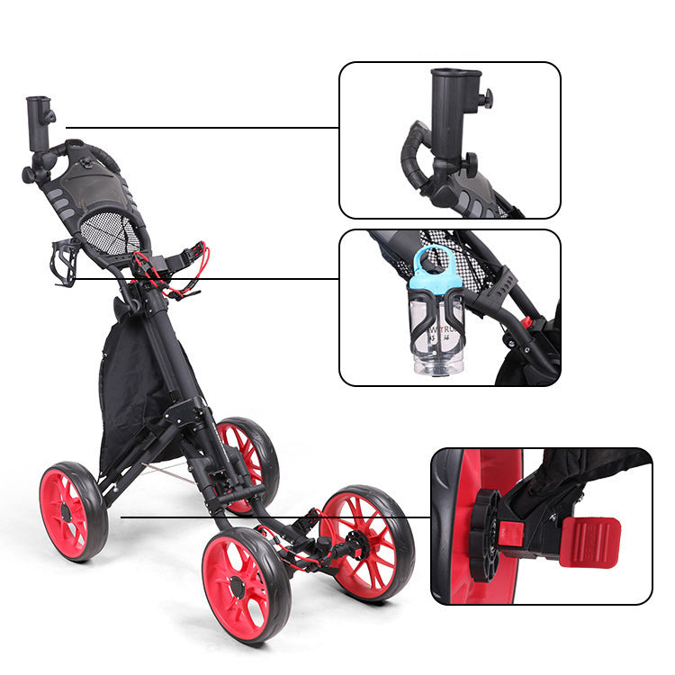 Foldable Four-Wheel Golf Trolley by Arizona Desert Gear