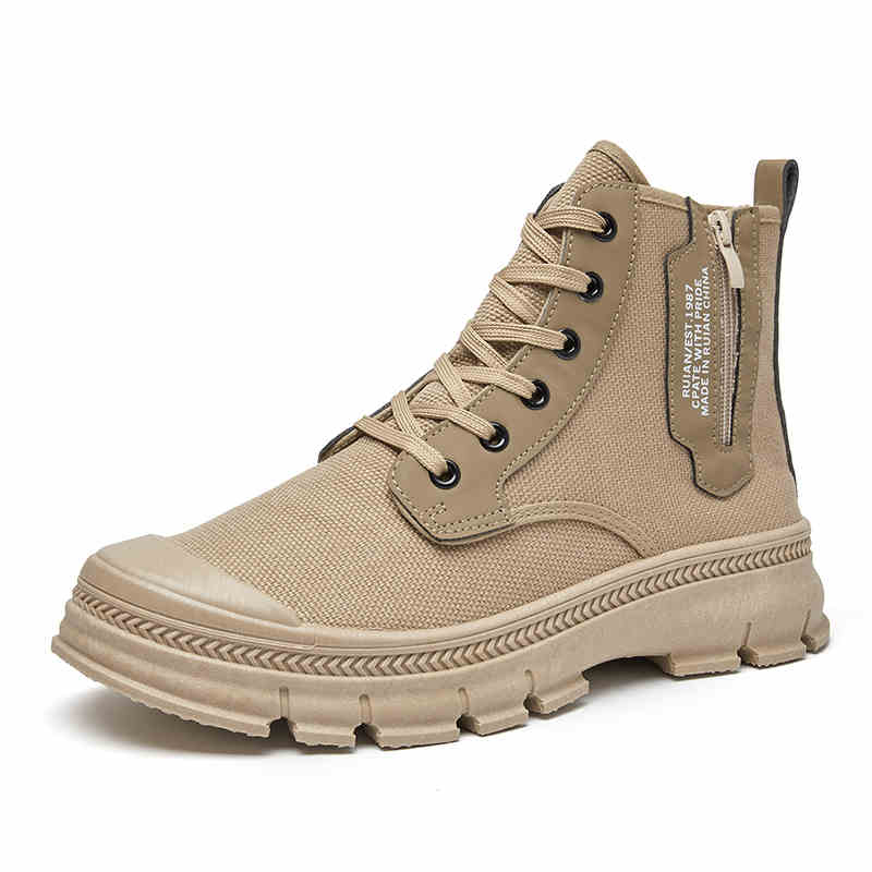 Men High Top Side Zipper Hiking Work Boots Thickened Shoes by Arizona Desert Gear
