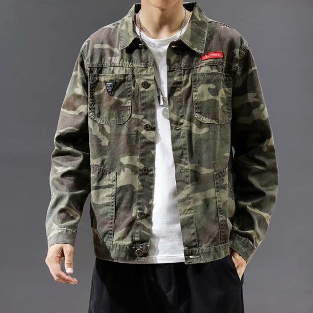 Men's Fashion Camouflage Polo Collar Jacket by Arizona Desert Gear