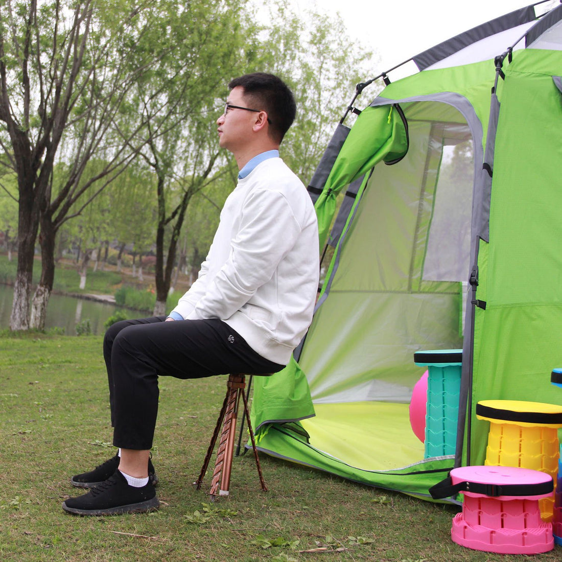 Multifunctional Foldable Trekking Pole Stool by Arizona Desert Gear