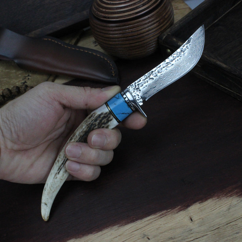 Outdoor Damascus Forged Hunting Knife With Non-slip Handle by Arizona Desert Gear