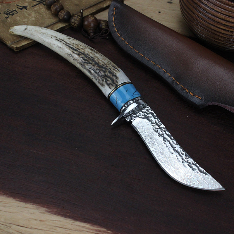 Outdoor Damascus Forged Hunting Knife With Non-slip Handle by Arizona Desert Gear